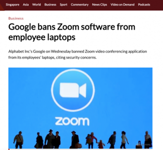 传多家公司禁止使用Zoom，涉及隐私安全，Zoom风波